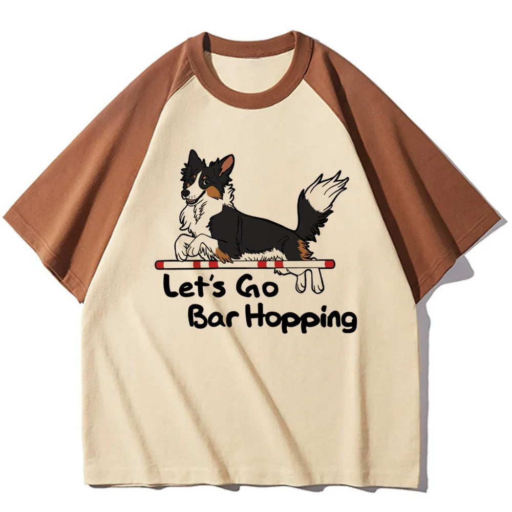 Border Collie tshirt women harajuku active wear blend Tee girl y2k graphic harajuku clothes