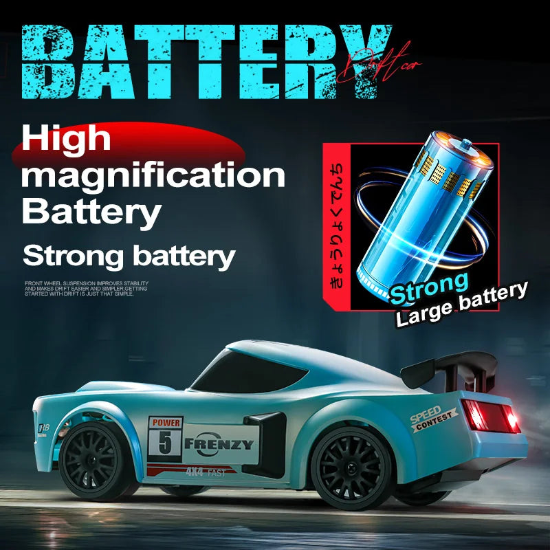 ZWN GTR Model AE86 RC CAR With LED Light 2.4G Radio Remote Control Drift Cars Professional 4WD Racing Toys for Children Gifts