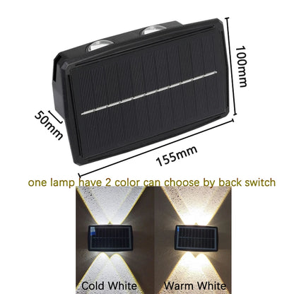 Super Bright Solar Wall Lights Outdoor Solar Lamp Waterproof Up Down Luminous Lighting Decor Garden Corridor Balcony Fence Stair