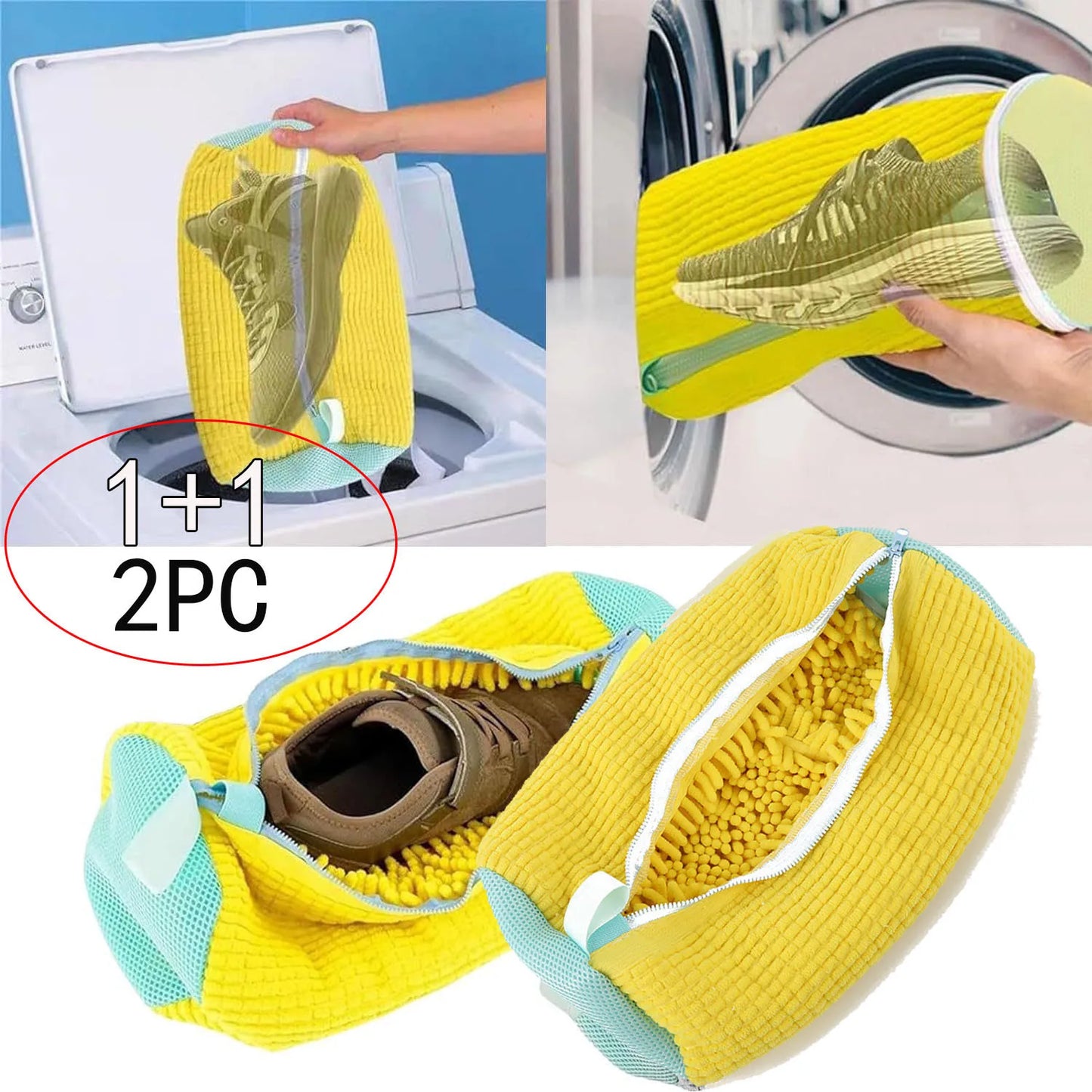 Washing Shoes Bag Padded Net Laundry Shoes Protector Fluffy fibers Polyester Sneaker Washing Friendly Laundry Bag Drying Bags