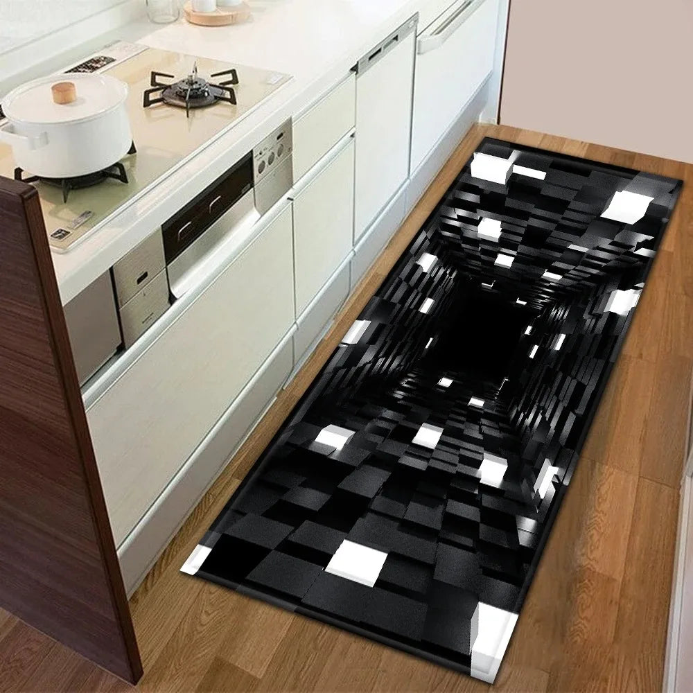 Sci-fi Geometric Square Pattern Home Kitchen Floor Mat Door Front Decoration Floor Mat