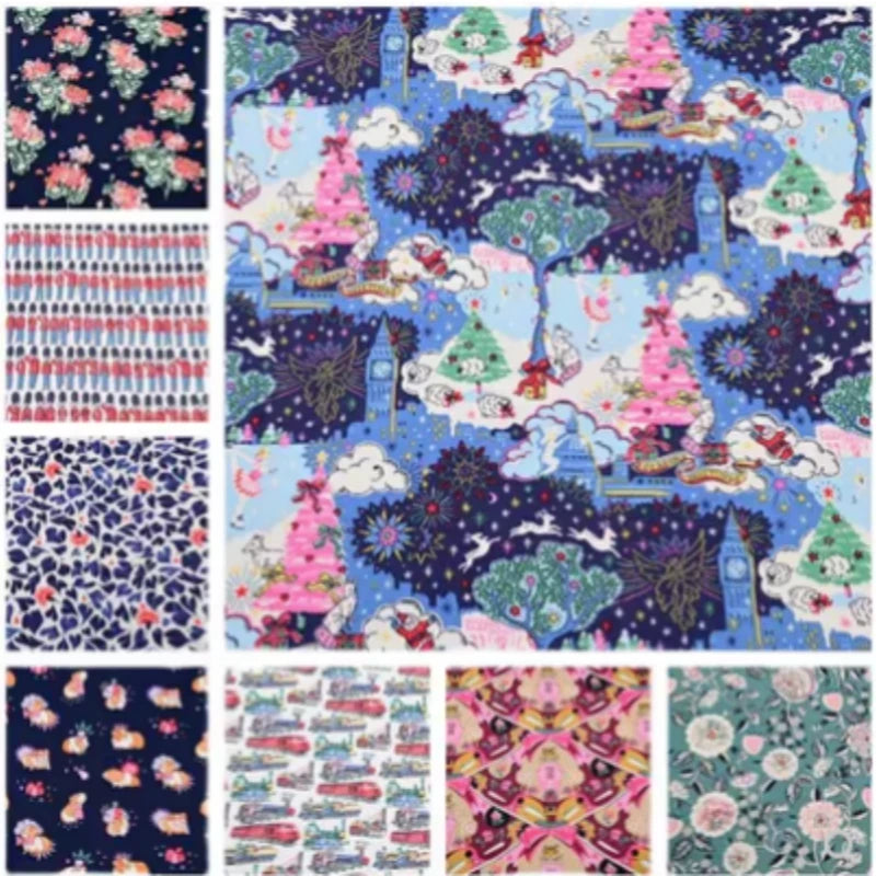 100% Cotton Canvas Fabric with Rose Flower Cartoon Print, Handmade DIY Bag, Pillow Back Cushion, Table Cloth Telas, CR-1879