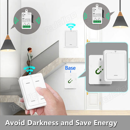 RF 433Mhz Wireless Light Switch 10A Mini Relay Receiver 1/2/4 Gang wall Panel Remote Control Interruptor For LED Lamp 110V 220V