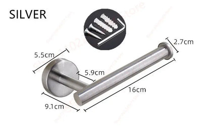 Self adhesive toilet roll paper holder No Drill Towel Rack Stainless Steel wall Mount stand organizer Kitchen Bath Accessories