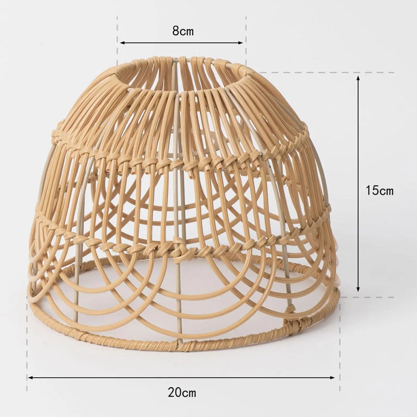 Weave Rattan Lampshade Retro Chandelier Light Cover Ceiling Pendant Lamp Cover for Home Living Room Bedroom Teahouse Hotel