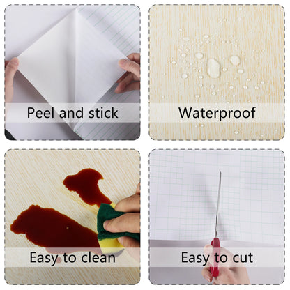 Wooden Door Wallpaper Vinyl Self Adhesive Waterproof Contact Paper for Living Room Kitchen Cupboard Furniture Renovation Sticker