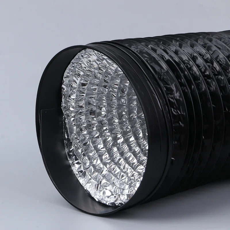 ∅100/120mm PVC Aluminum Foil Ventilation Pipe Black Composite Flexible Hose Scalable Smoke Tube Kitchen Exhaust Outlet Fan 2m 3m