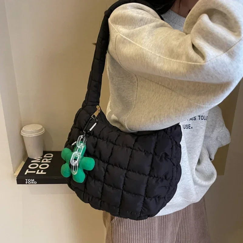 Women's Bag Korean Version Sweet Girly Style Shoulder Bag Fashion Casual Bubble Dumpling Bag Fold Cloud Bags Fashion Exquisite