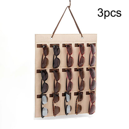 1PC Dressing room wall hanging bag Multifunctional sunglasses display box Sunglasses storage bag Glasses organizer bag foldable