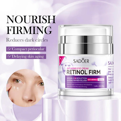 SADOER Retinol Eye Cream Anti Dark Circles Removal Eye Bags Moisturizing Brightening Firming Beauty Eyes Skin Care Products