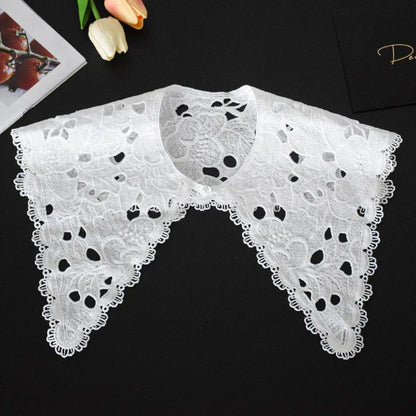 Summer Knitted Hollow Thin Lace Fake Collar Shawl Pullover Short Suspender Skirt False Collar Detachable Collars Sun Protection