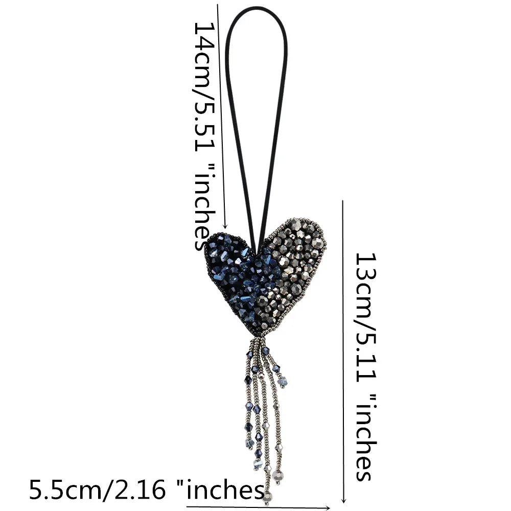 3D Handmade Rhinestone Beaded Coconut tree, butterfly hanging rope Patches Crystal Bag lanyard Patch beading Applique Patch