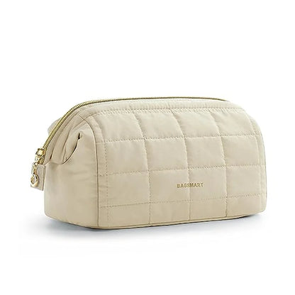 BAGSMART Travel Makeup Bag Cosmetic Bag for purse Make Up Brush Organizer Case for Women Large Wide-open Portable Pouch