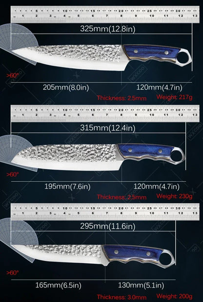WXCOO Forged Chef's Slicing Knives Stainless Steel Kitchen Knives Sander Knife Wood Handle Boning Knife Fruit Paring BBQ Tool