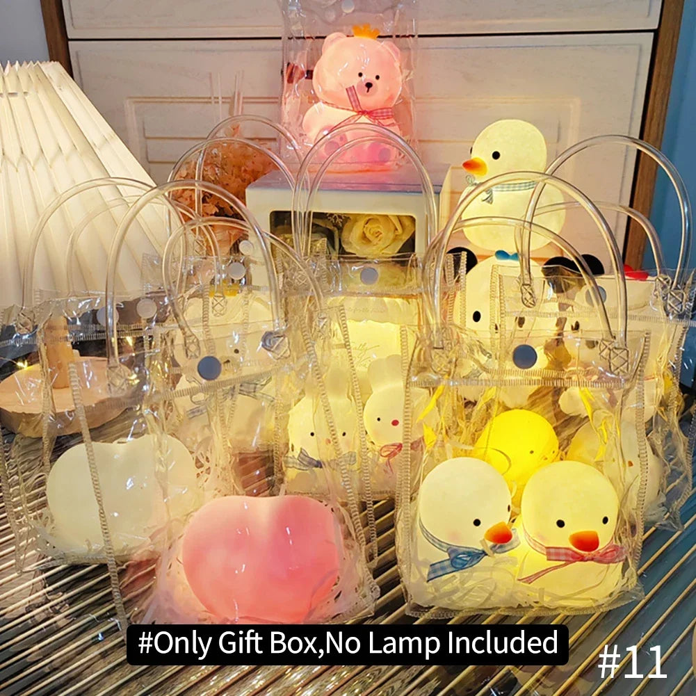 Vinyl Night Light Bedroom Decor Lights Button Battery Powered Moonlight Cartoon Animal Lamps Children Gift Decorative Lamp