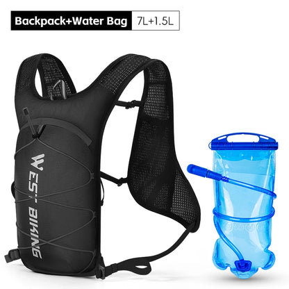 WEST BIKING 7L/16L Cycling Backpack Breathable Reflective Outdoor Climbing Hiking Hydration Backpack Bike Helmet Storage Bag