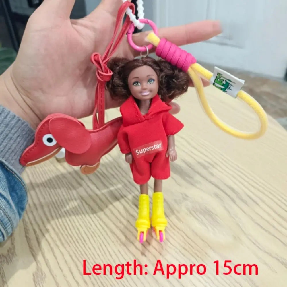 2024 Newest Cute Doll Pendant Hanging Backpack Ornament DIY Change Clothes Bag Charm Car Key Ring Bag Decoration for Doll