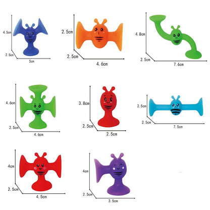 Soft Building Blocks Suction Cup Toys DIY Puzzle Sticky Game Children Bath Toys Montessori Sensory Stress Release Toy for Autism