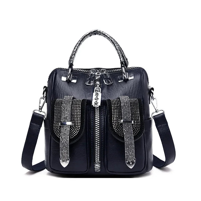 Women Leather Backpacks Vintage Female Shoulder Bag Design Travel Back Pack Lady Bagpack Mochilas School Bags For Teenage Girls