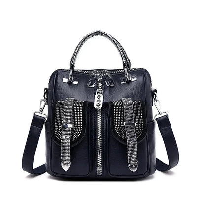 Women Leather Backpacks Vintage Female Shoulder Bag Design Travel Back Pack Lady Bagpack Mochilas School Bags For Teenage Girls