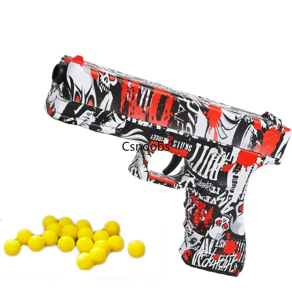 Soft Bullet G17 Toy Gun Manual Pistol With Laser Blaster Foam Ball Airsoft Launcher CS Shooting Games Weapons for Kids Boys Gift