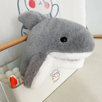 Stuffed Plush Animals Toys Hand Finger Story Puppet Kawaii Dolls Educational Toys Grey Shark Hands Kids Toy Birthday Gift