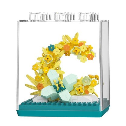 New product 7345-7348 Star Flower Language Rainbow Bouquet Assembled Toys Girls Rose Building Block Ornaments