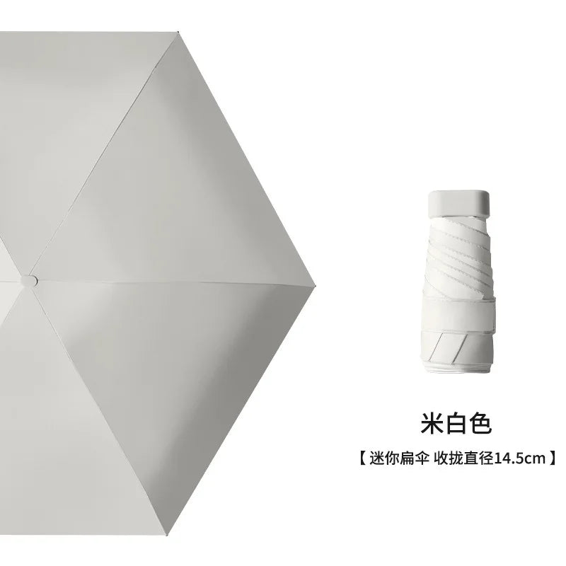 UPF50+ Mini Umbrella Sun Protection Pocket Umbrella Capsule Rainproof Outdoor Traveling Sunshade Portable Parasol Rain Umbrella