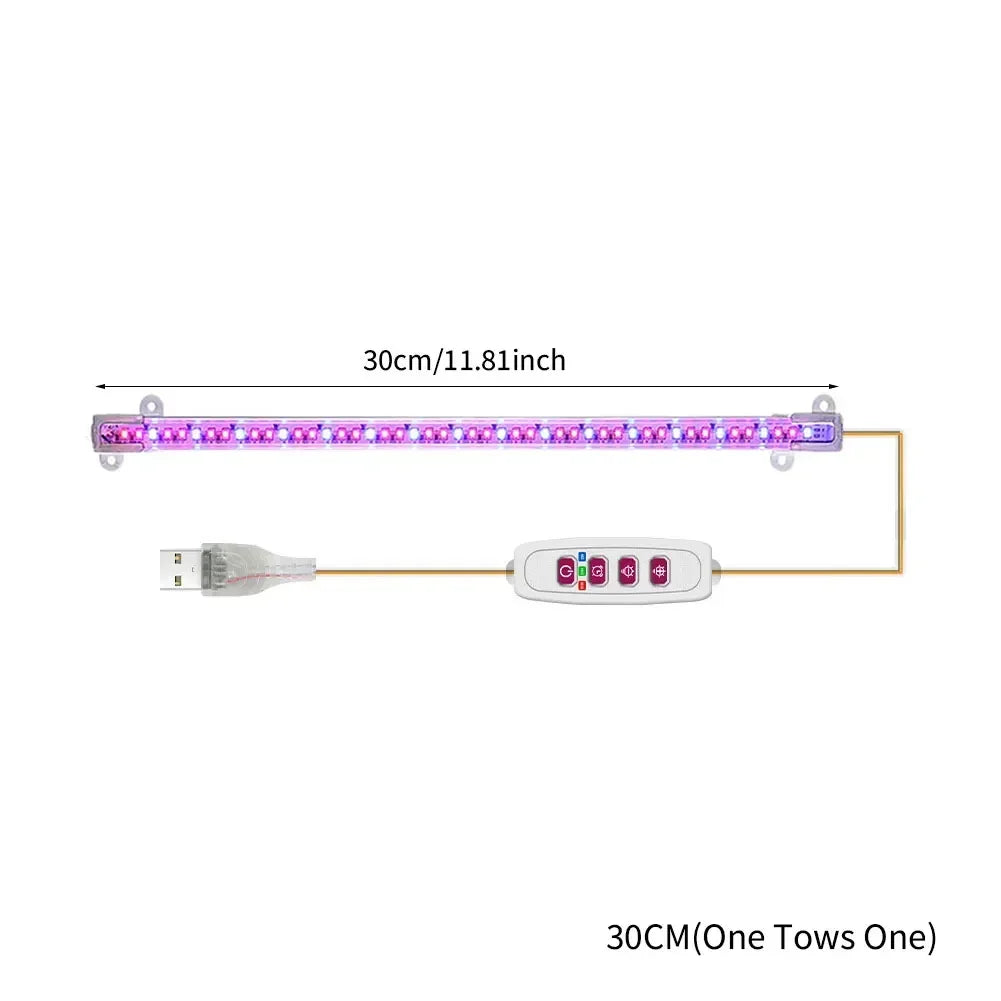 1/2/3/4 Red Blue LED Grow Light Strip Tube Indoor Plant USB Full Spectrum Phyto Lamp Dimmable Timer Seedlings Vegs Flower Lamp
