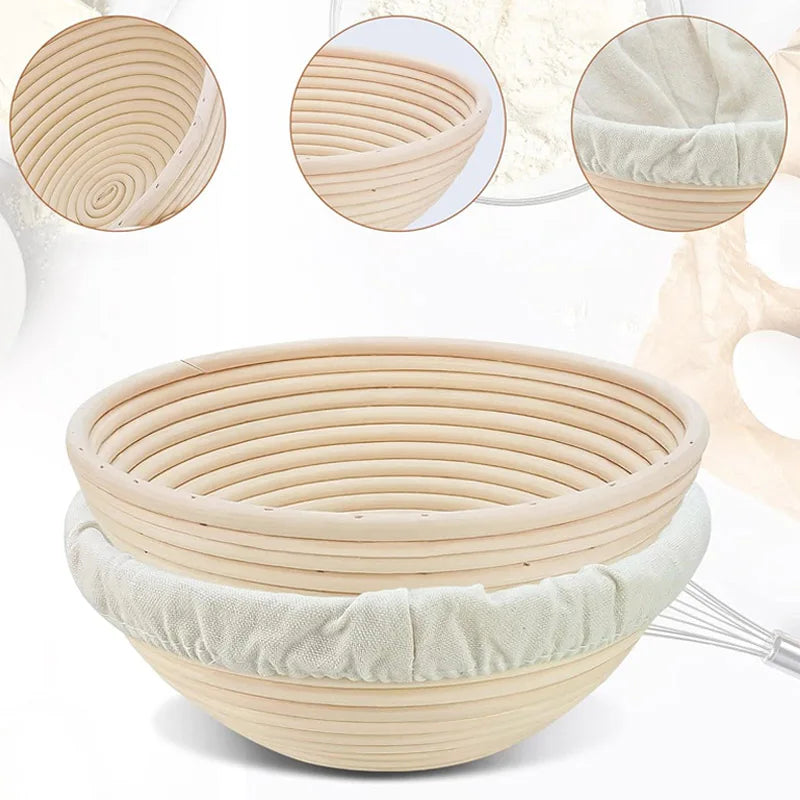 Oval/Round Bread Rattan Fermentation Basket Handmade Rattan Wicker Baking Bowl Kitchen Tool for Home Bakers Bread Baking Tools