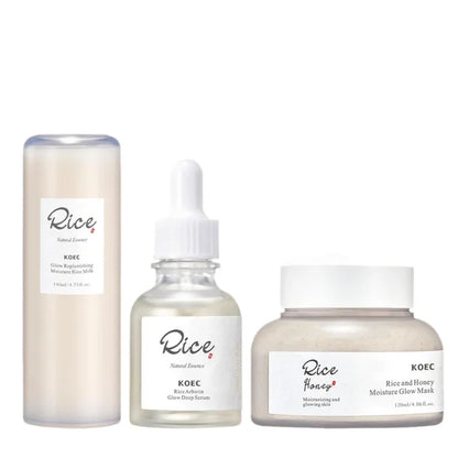 Rice Extract Deep Moisturizing Koec Rice Honey Facial Care Set Face Cream Serum Toner Facial Smear Mask Whiten Eye Cream Product