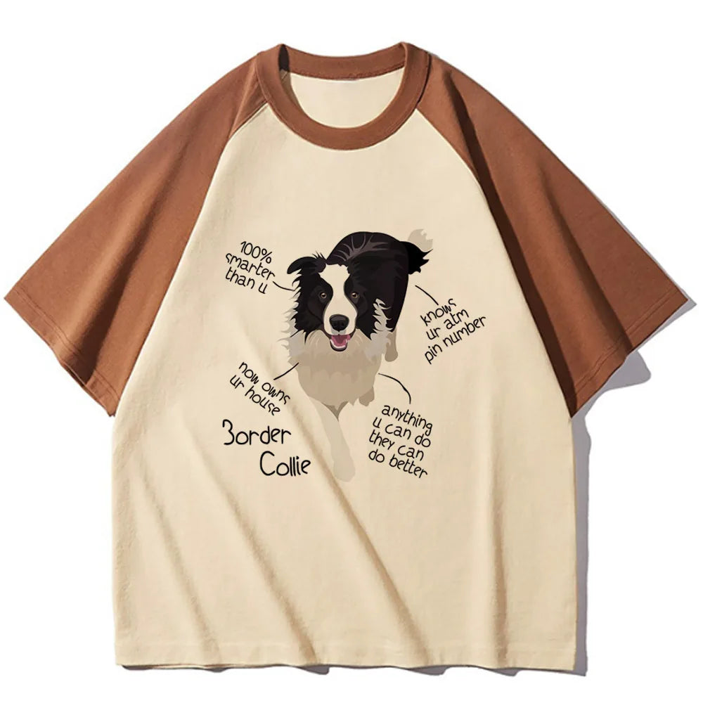 Border Collie tshirt women harajuku active wear blend Tee girl y2k graphic harajuku clothes
