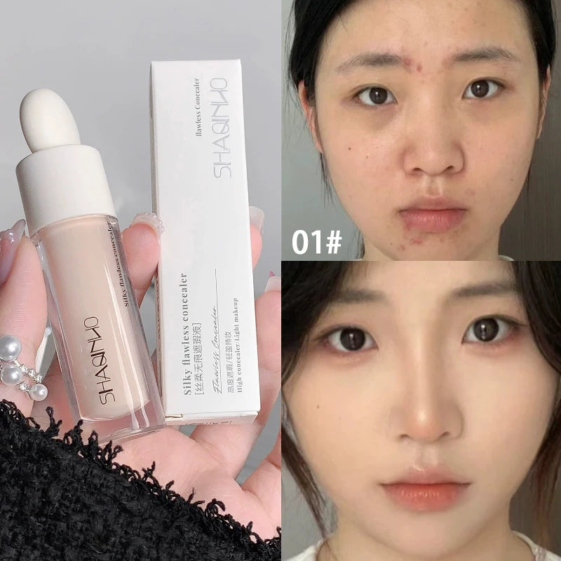 SHAQINUO Flawless Hydrating Concealer - Brightens Dark Circles & Smooths Tear Troughs | Long-lasting Formula, Non-cakey Finish