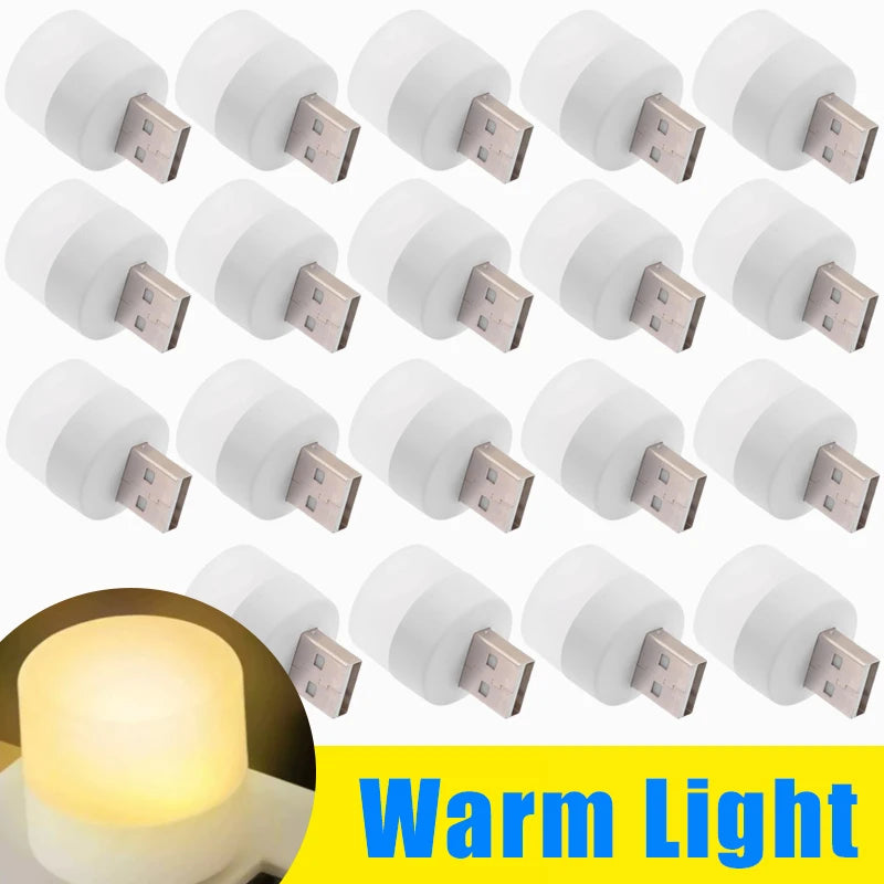 Wholesale Mini USB Night Light Warm White Eye Protection Book Reading Lights USB Plug Computer Mobile Power Charging Night Lamp