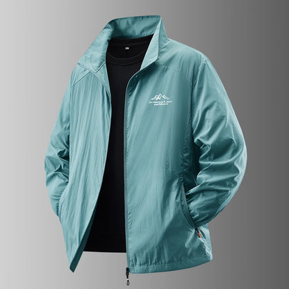 2025 Men's Summer Sun Protection Jacket Ultra-Light Thin Skin-Friendly Breathable UV Proof Fishing Ice Silk Sunscreen Coat