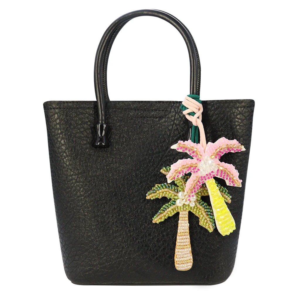 3D Handmade Rhinestone Beaded Coconut tree, butterfly hanging rope Patches Crystal Bag lanyard Patch beading Applique Patch