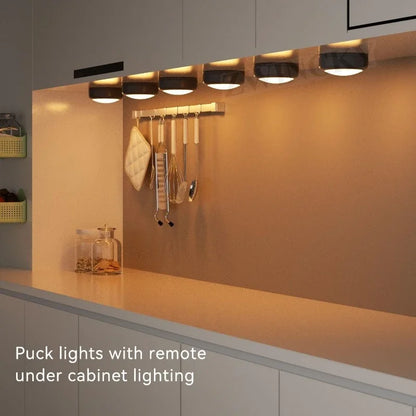 Under Cabinet Lighting Remote Control Wireless Shelf Light Battery Operated Lights Night Light Timmer for Closet Bedroom Kitchen