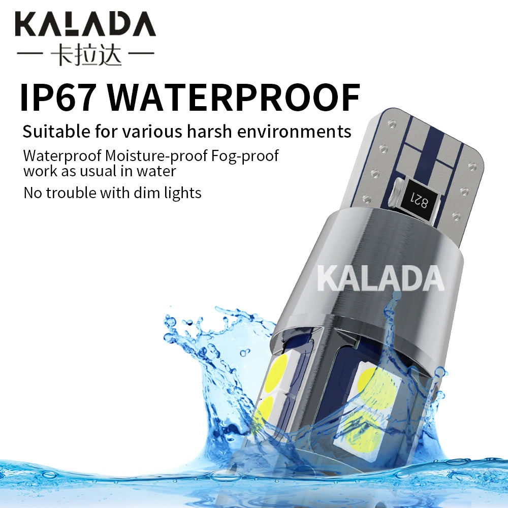 2PCS T10 W5W LED Bulb Super Bright 3030 10SMD Canbus Car Interior Light Instrument Map Dome Parking Light Auto Signal Lamp 6000K