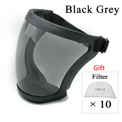Transparent Security protection Full Face Shield Kitchen Anti-splash Face Shield Anti-fog Safety Glasses Face Mask With Filters