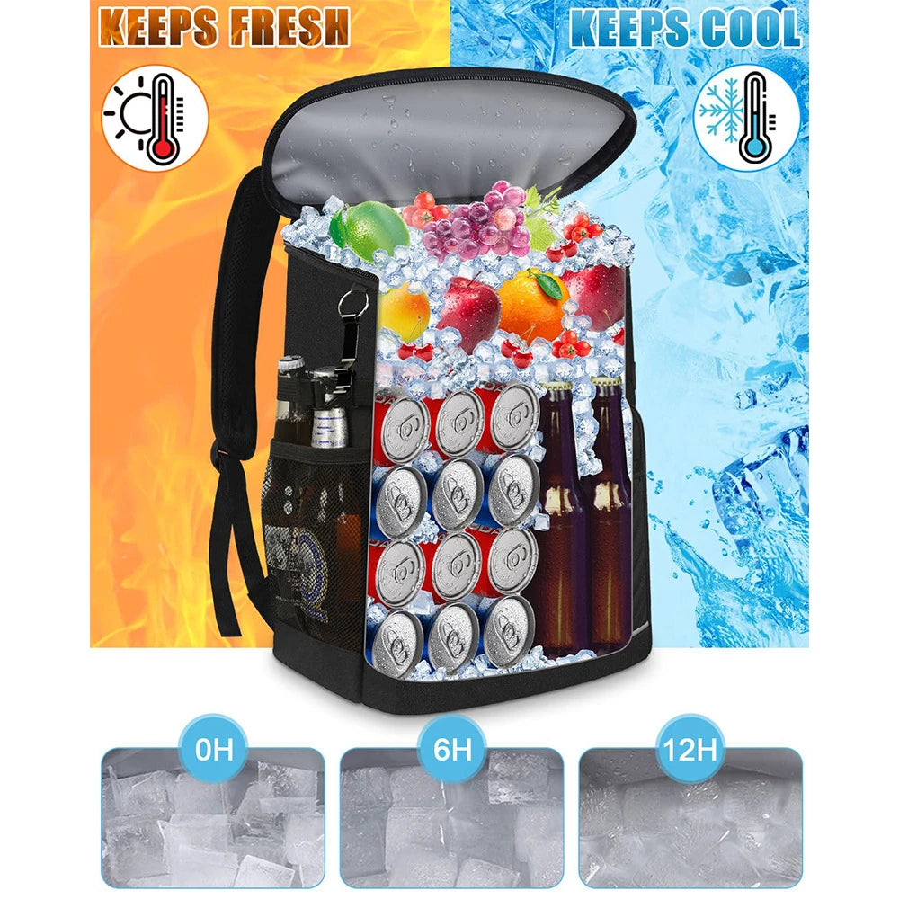 20L Portable Thermal Lunch Bag Food Box Durable Waterproof Cooler Ice Insulated Case BBQ Camping Oxford Dinner Backpacks Icebox