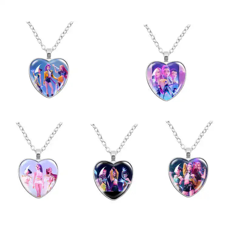 1-9PCS KPop Demo Hunters Keychain Tiger Saja Boy Cosplay Bag Hanging Pendant Anime Keyrings Bag Charms Xmas Gift Necklace Set