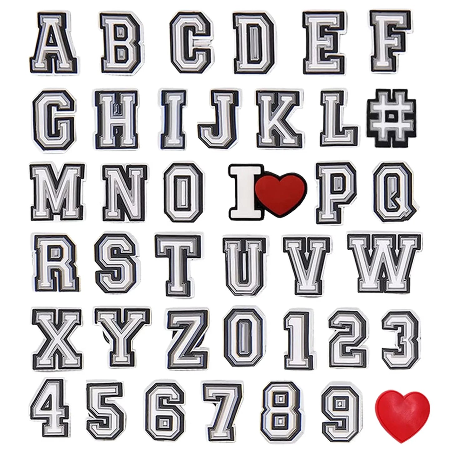 39/78Pcs Alphabet Letter Series Shoe Charms For Croc DIY Decoration Premium Quality Popular Charms Accessories for Beach Bag