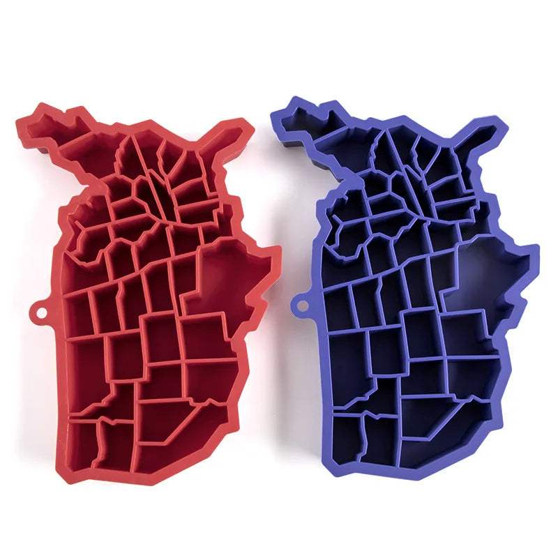 United States map Ice Cube silicone Whiskey Ice maker Ice Cube Mold Creative kitchen bar appliances