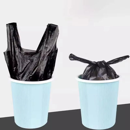 Thickened Black Garbage Bag Trash Pouch Household Disposable Garbage Bag Vest Type Plastic Trash Bags for Kitchen Toilet Office