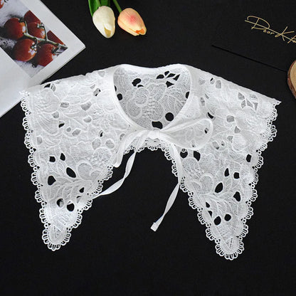 Summer Knitted Hollow Thin Lace Fake Collar Shawl Pullover Short Suspender Skirt False Collar Detachable Collars Sun Protection