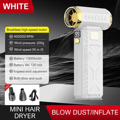 XIAOMI MIJIA Powerful Electric Air Blower Violent Fan Portable Dust Cleaner Charging 53m/s Brushless Turbo Jetfan Blower 2025