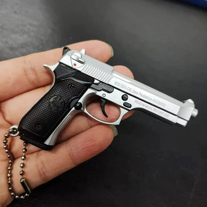 1:3 Alloy 92f Pistol Model Mini 1911 Gun Keychain Bag Pendant Detachable Toy Gun For Adult Kids Gift