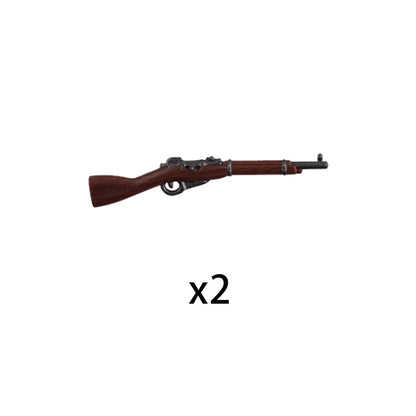 WW2 Military Accessories Wood Grain Guns Building Blocks Germany Soviet British Soldier Weapon Parts Rifle 98k Mini Bricks Toys