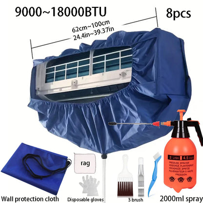 Summer Air Conditioning Cleaning Cover Suitable for  9000~36000BTU Hanging AC Thickened Dust Water Bag Support Plate Cleaner Set