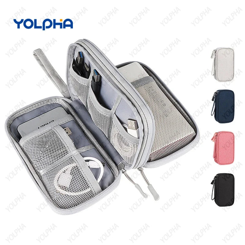Waterproof Cable Organizer Travel Cord Pouch Electronics Accessories Case Multi Compartment Portable Data Cable Storage Bag